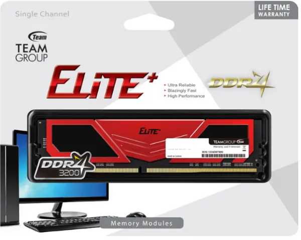 TeamGroup * DDR4 TEAM ELITE PLUS RED UD-D4 16GB 3200MHz 1,2V 22-22-22-52  TPRD416G3200HC2201 (5947)