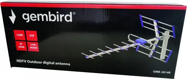 GMB-2814R ** Gembird Antena digital HDTV Loga UHF, F-Konektor, duina 84cm, dobit 12dB aluminium 781