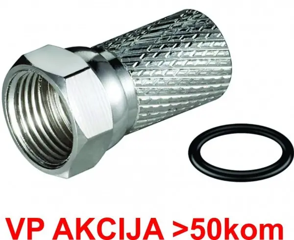 CON-FC-001RING **  F male connector for RG6 cable, 6.6mm, Zinc,with water proof ring - min.25kom(10)