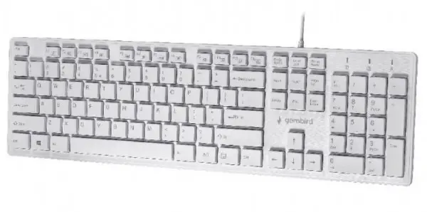 KB-MCH-03-W Gembird Multimedia chocolate, keyboard, USB, US layout, Slim white