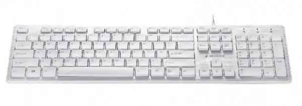 KB-MCH-03-W Gembird Multimedia chocolate, keyboard, USB, US layout, Slim white