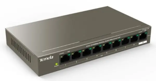 Tenda TEF1109P-8-63W LAN Switch 9-Port 10/100 POE +1 Gigabit RJ45 ports