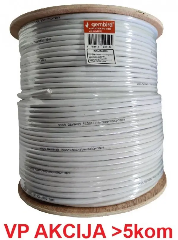 KABL-COAX-RG6/300 white (X553) **koaksialni kabl RG6 bez konektora, conductivity 18%,6.5mm,300m 4058