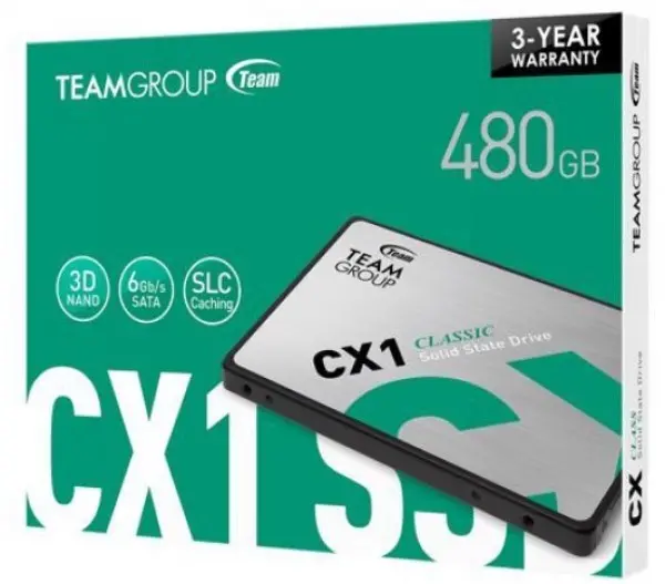 TeamGroup 2.5\'' 480GB SSD SATA3 CX1 7mm 530/470 MB/s T253X5480G0C101