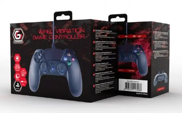 JPD-PS4U-01 Gembird USB 2.0 analog vibration gamepad, PlayStation 4 / PC, 3m black (1699)