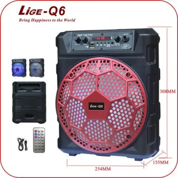 ZVUCNIK Karaoke Bluetooth, Radio, USB akumulatorski LIGE Q6 10W, 12V 1800mAh