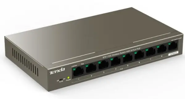 Tenda TEF1109TP-8-102W LAN 8-Port 10/100 Base-TX(Data/Power) +1Base-TX(Data) Ethernet ports Switch