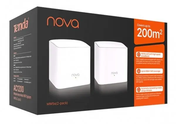 Tenda MW5S * (2 pack) AC1200 dual band 2.4+5GHz distribution mesh WiFi system 230m2 (6199)