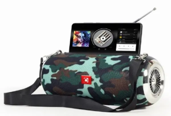 SPK-BT-17-CM Gembird Portable Bluetooth speaker +handsfree 2x5W, FM, USB, SD, AUX + antena camo