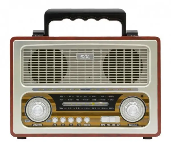 Radio prijemnik RRT3B prenosni retro 2x3W, FM, USB, microSD, Bluetooth, baterija 1300mAh