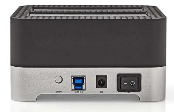 HDDUDB3300BK Nedis USB 3.0 DUPLI docking station za 2.5/3.5\'' SATA hard diskove, kloniranje, max 8TB