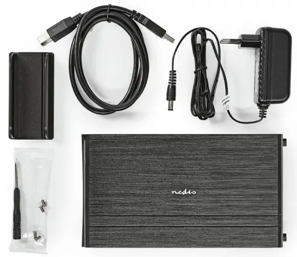 HDDE35400BK Nedis USB 3.2 Externo kuciste za 3.5\'' SATA hard diskove, max. 2TB, aluminium (alt EE3)