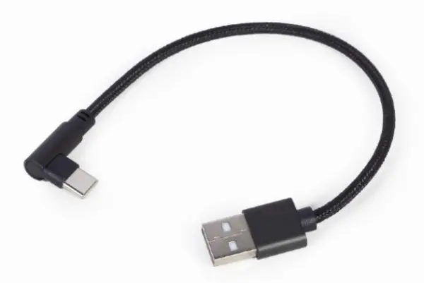 CC-USB2-AMCML-0.2M Gembird pod uglom USB Type-C kabl za punjenje i prenos podataka, 0.2 m, black