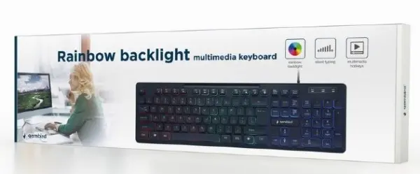 KB-UML-02 Gembird Rainbow multimedijalna tastatura sa pozadinskim osvetljenjem, US layout USB