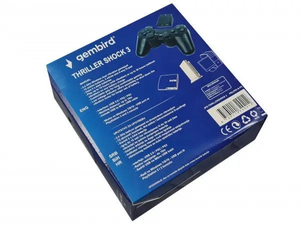 JPD-THRILLERSHOCK 3 ** Gembird Bezicni gamepad sa dvostrukom vibracijom, PS2 / PS3 / PC (549)