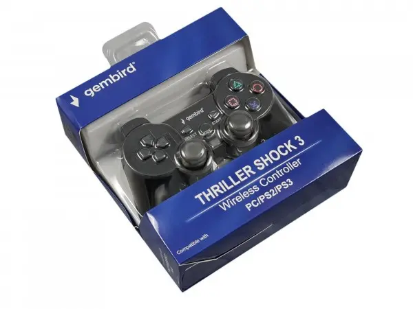 JPD-THRILLERSHOCK 3 ** Gembird Bezicni gamepad sa dvostrukom vibracijom, PS2 / PS3 / PC (549)