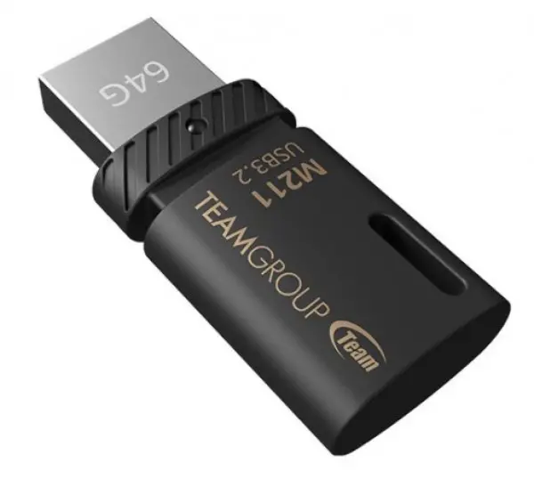 TeamGroup 64GB M211 USB 3.2 + Type C OTG BLACK TM211364GB01