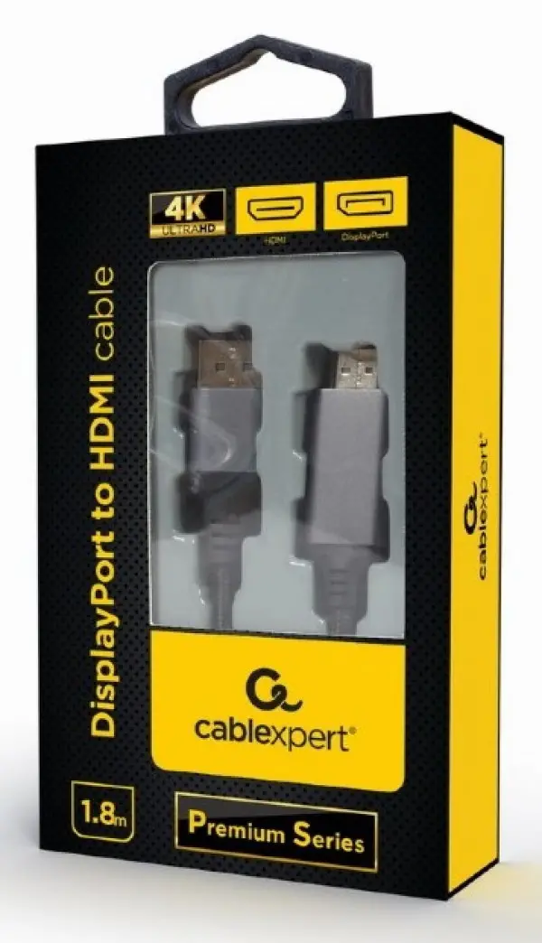 CC-DP-HDMI-4K-6 Gembird DisplayPort na HDMI interface kabl,4K at 60 Hz, Premium Series 1.8m