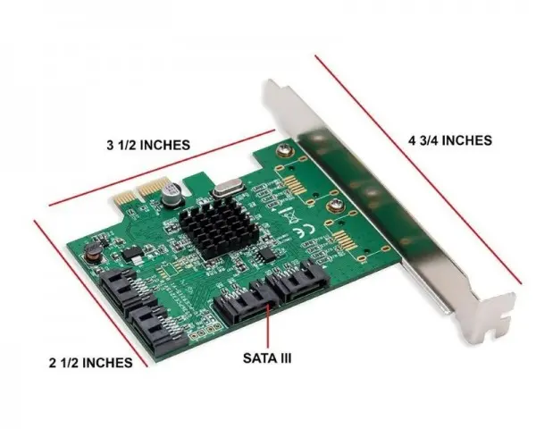 E-GREEN PCI-Express kontroler 4-port SATA III int. Kartica marvel88SE9215 Chipset