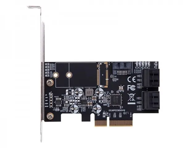 E-GREEN PCI-Express kontroler 5-port SATA III int. Kartica JMB585 Chipset