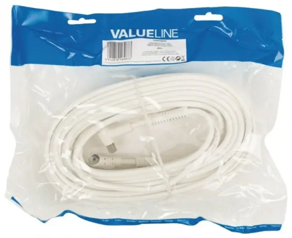 VLSP40120W200 Antenski koaksijalni kabl musko-zenski, 120dB, konektori pod uglom, 20m Beli