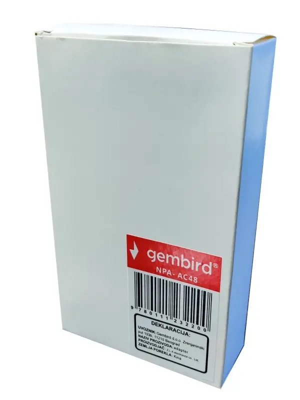 NPA-AC48 ** Gembird punjac 12v/3A 36W, 1m kabl sa uzemljenjem, DC 5.5x2.1mm (519)