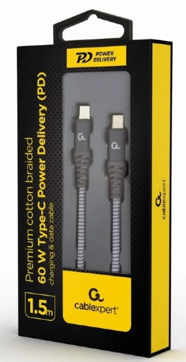 CC-USB2B-CMCM60-1.5M Gembird 60 W Type-C Power Delivery (PD) premium charging & 