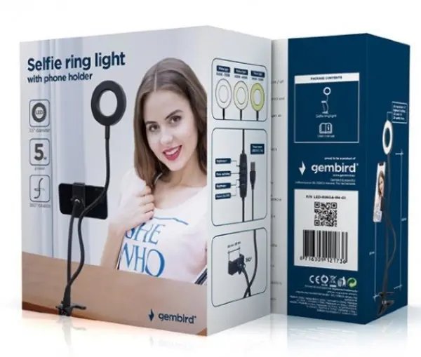 LED-RING4-PH-01 Gembird LED Selfi prsten sa drzacem za telefon