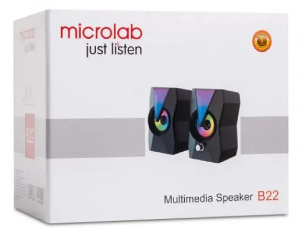 Microlab B-22 Stereo zvucnici black, 6W RMS (2 x 3W), USB power, 3,5mm RGB