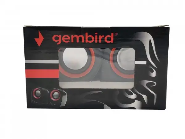 SPK-111 ** Gembird Stereo zvucnici Orange/black, 2 x 3W RMS USB pwr, 3.5mm kutija sa prozorom (399)