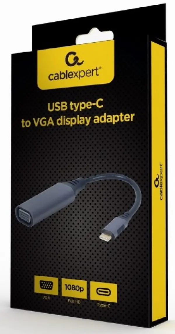 A-USB3C-VGA-01 Gembird USB Type-C to VGA display adapter, space grey