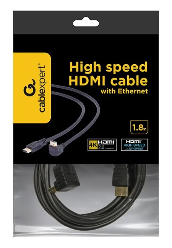 CC-HDMI490-6 Gembird HDMI kabl v.1.4 3D/4K TV konektor pod uglom 90 stepeni 1.8m