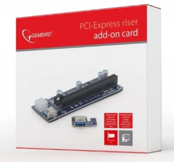 RC-PCIEX-03 Gembird PCI-Express riser add-on card, PCI-ex 6-pin power connector