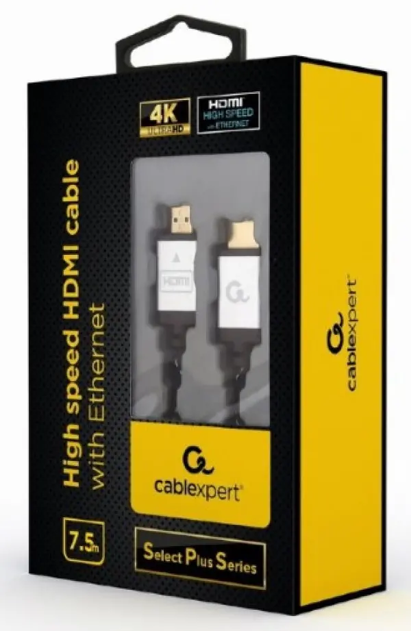 CCB-HDMIL-7.5M Gembird HDMI kabl, High speed, ethernet 3D/4K TV \''Select Plus Series\'' blister 7,5m