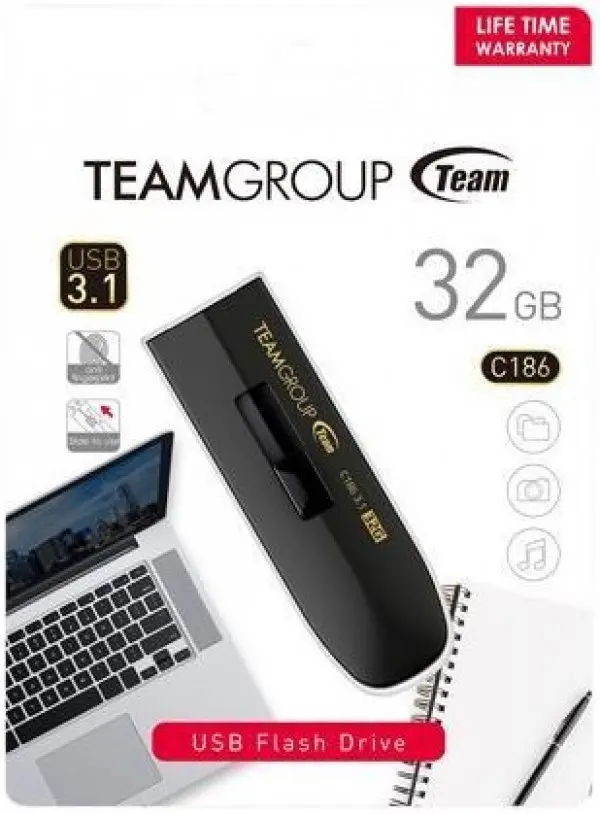 TeamGroup 32GB C186 USB 3.1  BLACK TC186332GB01