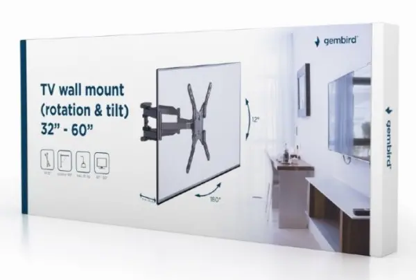 WM-60RT-01 Gembird TV nosac rotate/tilt 32-60\'' VESA max.40x40cm, max 35kg, drzac