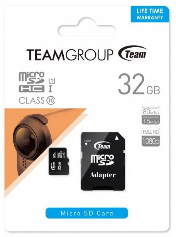 TeamGroup MICRO SDHC 32GB UHS-I +SD Adapter TUSDH32GCL10U03