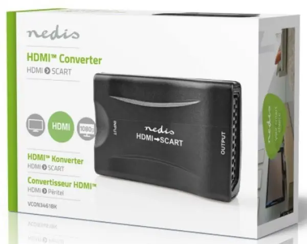 VCON3461BK HDMI ulaz na SCART izlaz jednosmerni, 1080p, 1.2 Gbps, Black