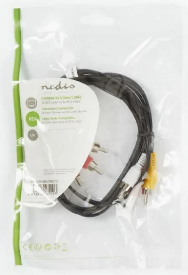 CVGP24300BK15 Kabl 3xRCA muski - 3xRCA muski 1,5m