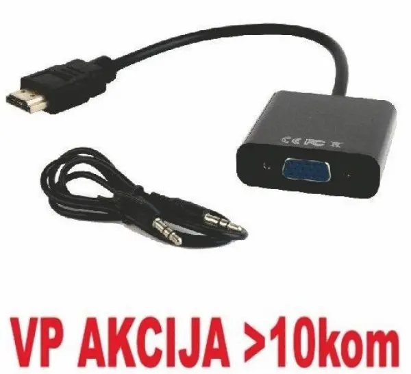 A-HDMI-VGA-06 Gembird HDMI to VGA + AUDIO adapter cable, single port (alt A-H