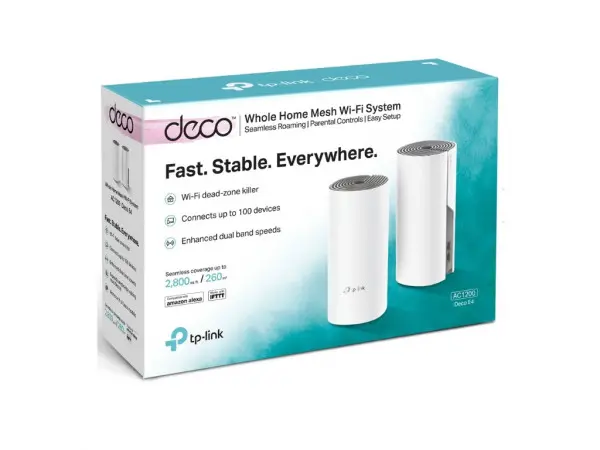 Mrežni mesh sistem TP-LINK DECO E4(3-PACK) Wi-FiAC1200867Mbps300Mbps2x LAN2 antene' ( 'DECO E4(3-PACK)' )