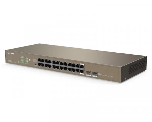 Tenda TEG1024F 24-port Gigabit 10/100/1000Mb/s + 2 x SFP slota (combo), desktop/