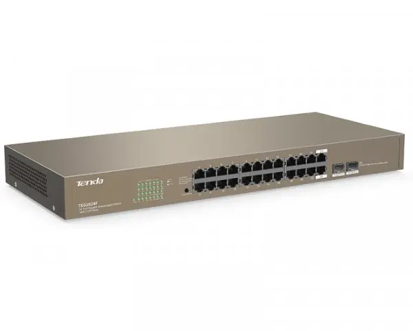 Tenda TEG1024F 24-port Gigabit 10/100/1000Mb/s + 2 x SFP slota (combo), desktop/