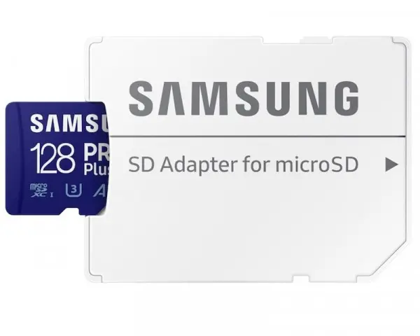 SAMSUNG PRO PLUS MicroSDXC 128GB U3 Blue + SD Adapter MB-MD128KA