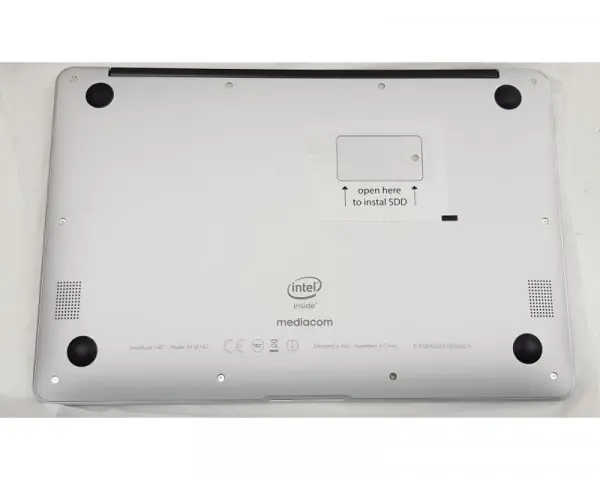 MEDIACOM SmartBook SB142 14'' FHD Intel Atom x5-Z8350 Quad Core 1.44GHz (1.92GHz) 4GB 32GB Windows 10 Home 64bit srebrni