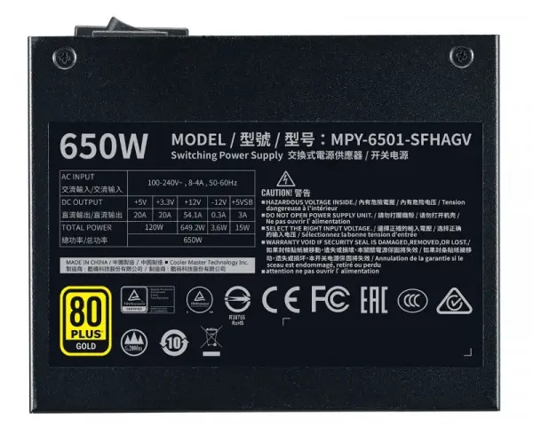 COOLER MASTER V650 SFX GOLD 650W napajanje ( MPY-6501-SFHAGV-EU) 3Y