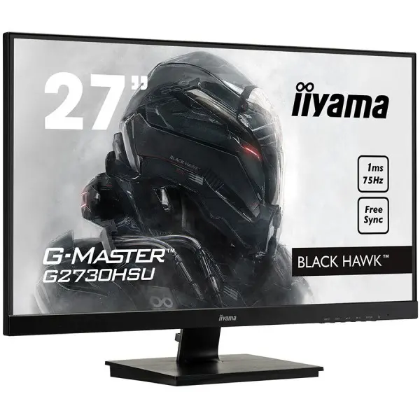IIYAMA Monitor  27'' ETE Gaming, Ultra Slim, G-Master Black Hawk, FreeSync, 1920x1080@75Hz, 300cdm2, VGA, DisplayPort, HDMI, 1ms, Speakers, 