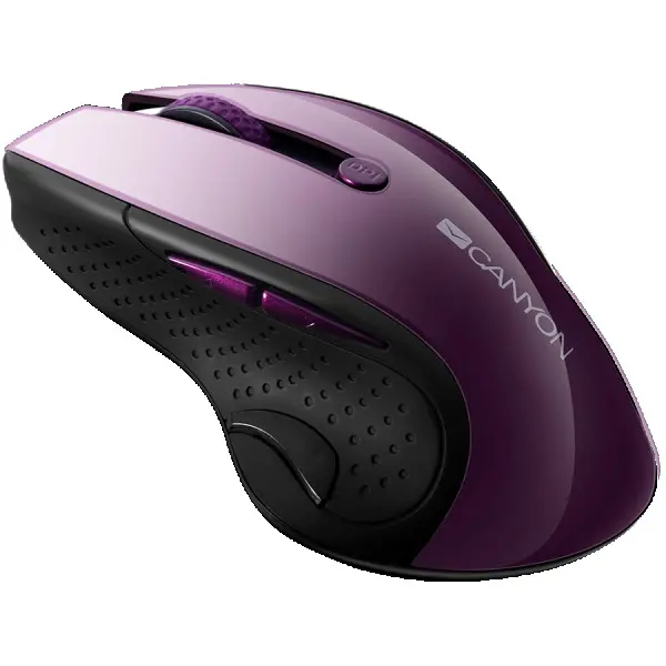CANYON MW-01 2.4GHz wireless mouse with 6 buttons, optical tracking - blue LED, DPI 100012001600, Purple pearl glossy, 113x71x39.5mm, 0.07k