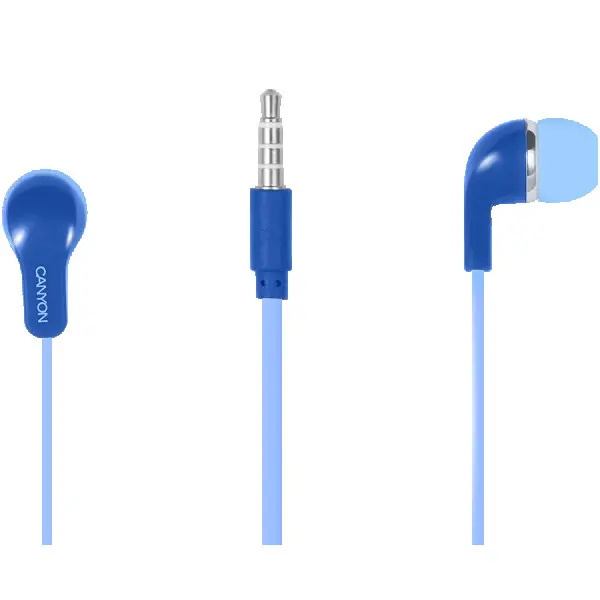 CANYON EPM-02 Stereo Earphones with inline microphone, Blue, cable length 1.2m, 20*15*10mm, 0.013kg ( CNS-CEPM02BL ) 