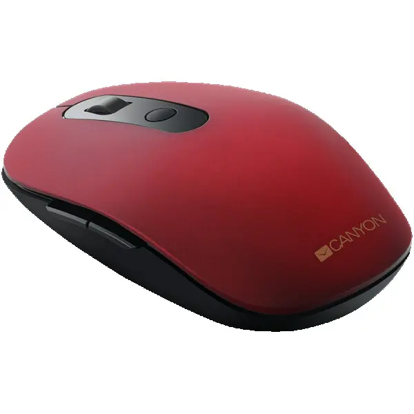 CANYON MW-9 2 in 1 Wireless optical mouse with 6 buttons, DPI 800100012001500, 2 mode(BT 2.4GHz), Battery AA*1pcs, Red, silent switch for r
